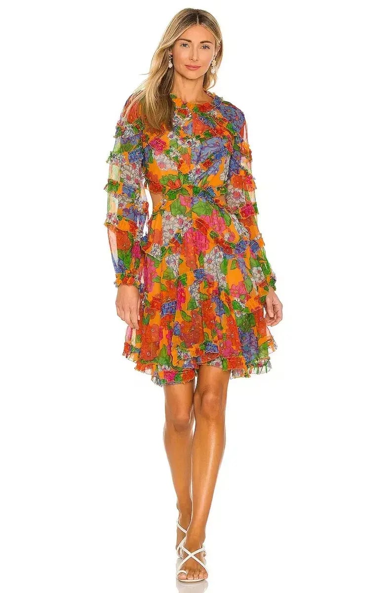 Zimmermann Riders Frill Mini Dress Mango Floral Size 0 / AU 8 photo 6