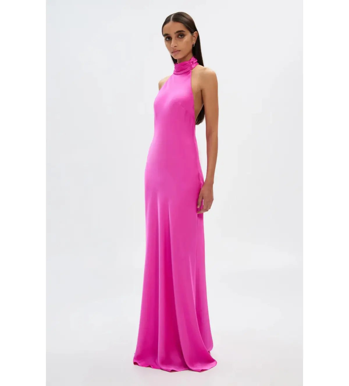 MISHA Evianna Satin Gown Pink Size 10 photo 2