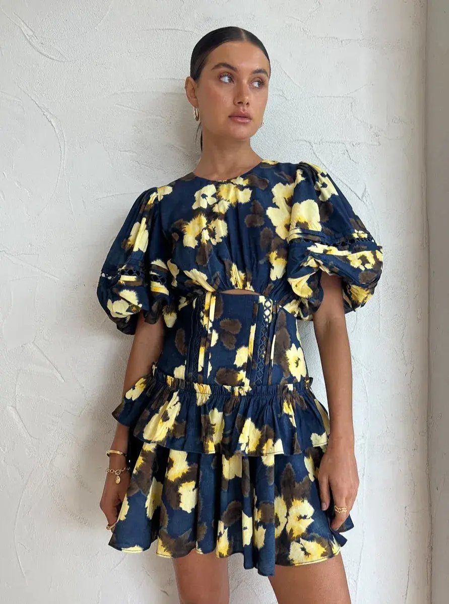 Acler Clovelly Mini Dress in Floral Posy Floral Size AU 6 photo 2