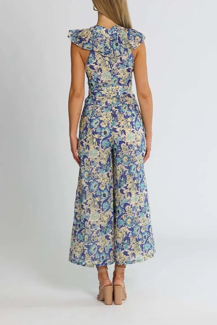 Alice McCall Frida Jumpsuit Sapphire Blue Print Size 14 photo 3