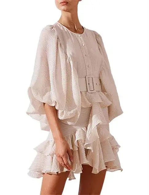 Shona Joy Charlotte Draped Mini Dress Desert Ecru Size 10 / M photo 2