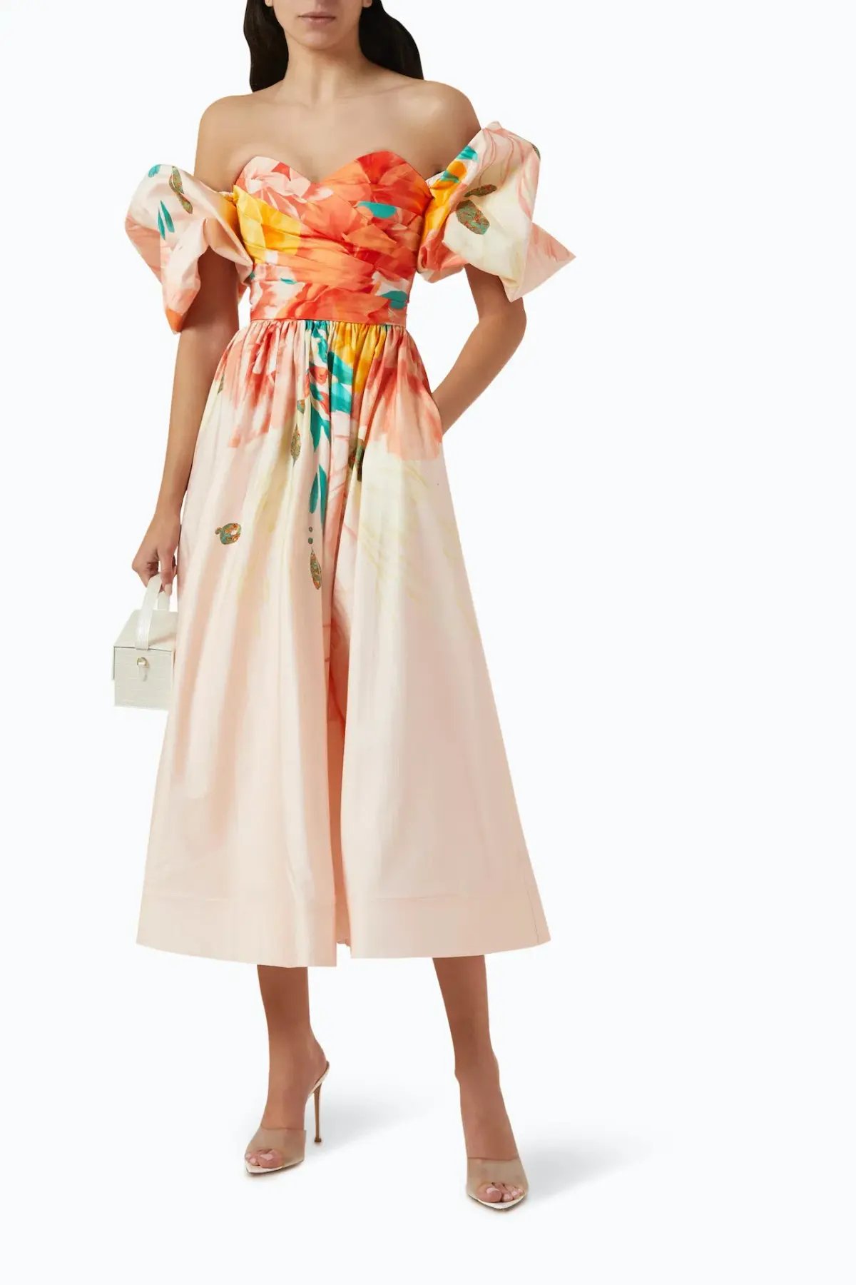 Leo Lin Maevis Midi Dress Euphoria Floral Print Size 10 photo 2