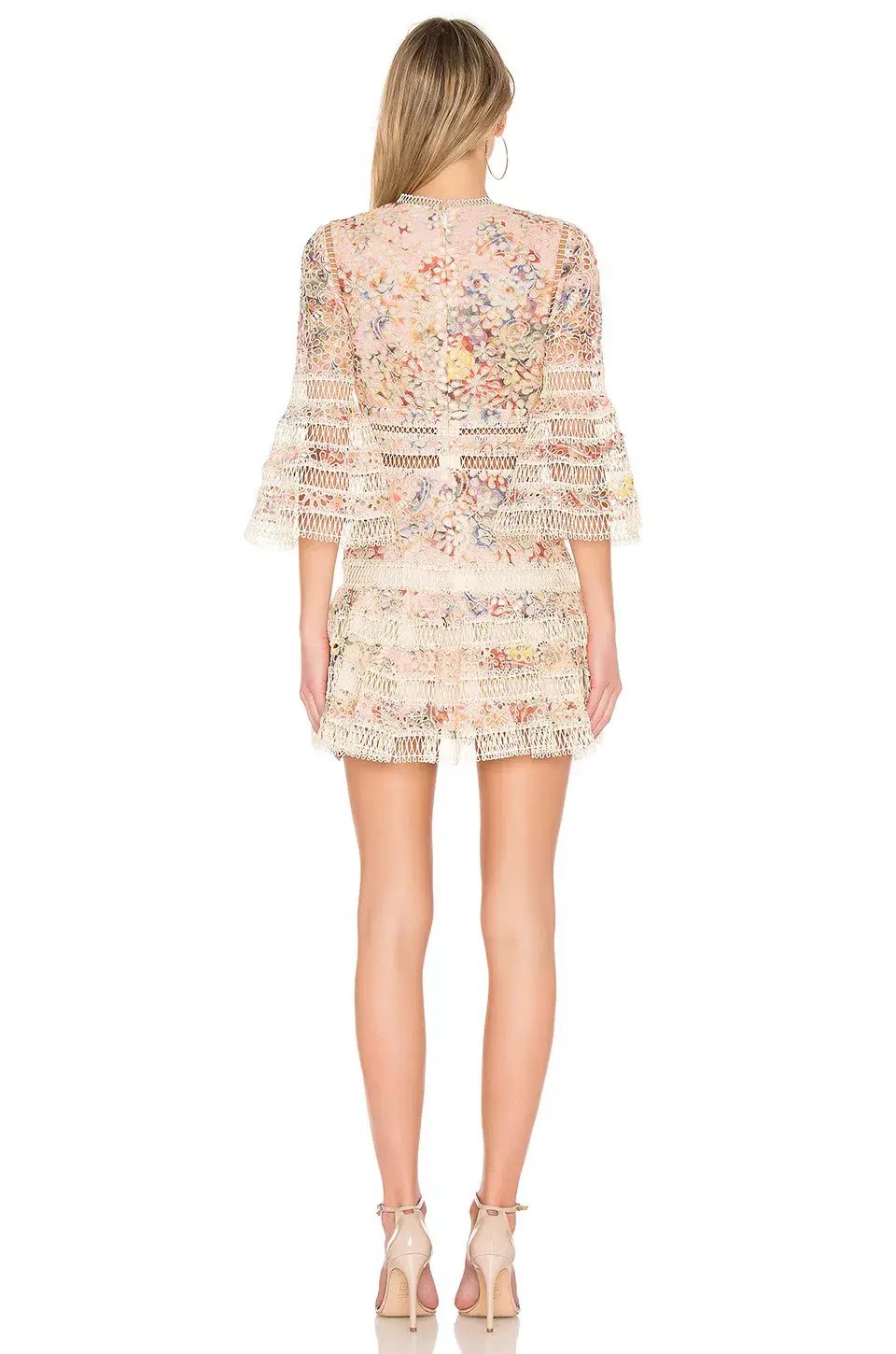 Zimmermann Lovelorn Floral Flutter Mini Dress Pink Floral Size 8 photo 3