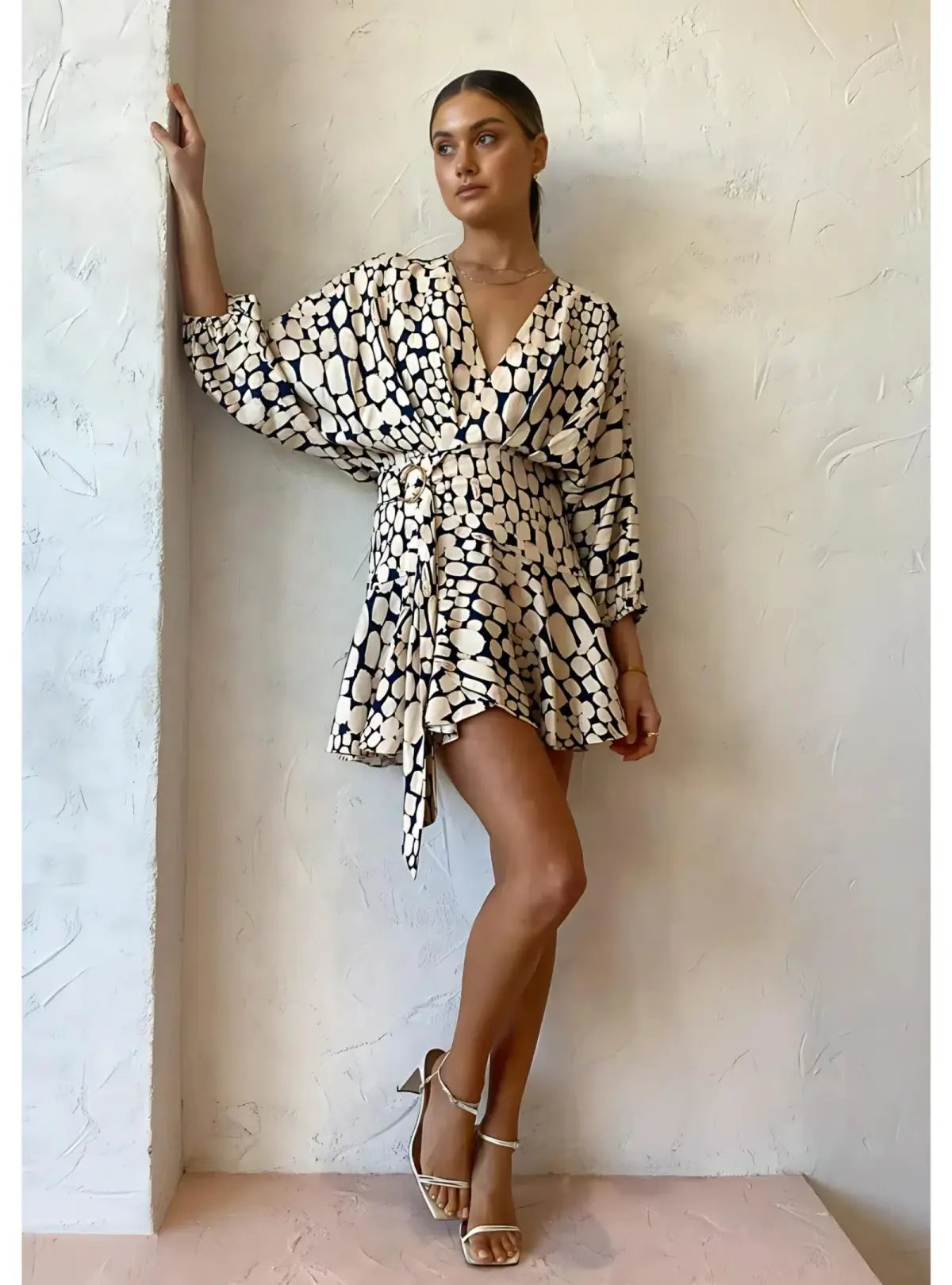 Significant Other Porto Dress Stone Print Size AU 10 photo 2