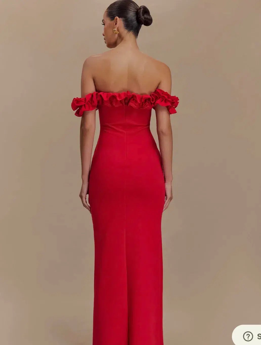 Nova - Ruffle Off Shoulder Maxi Dress - Ruby photo 2