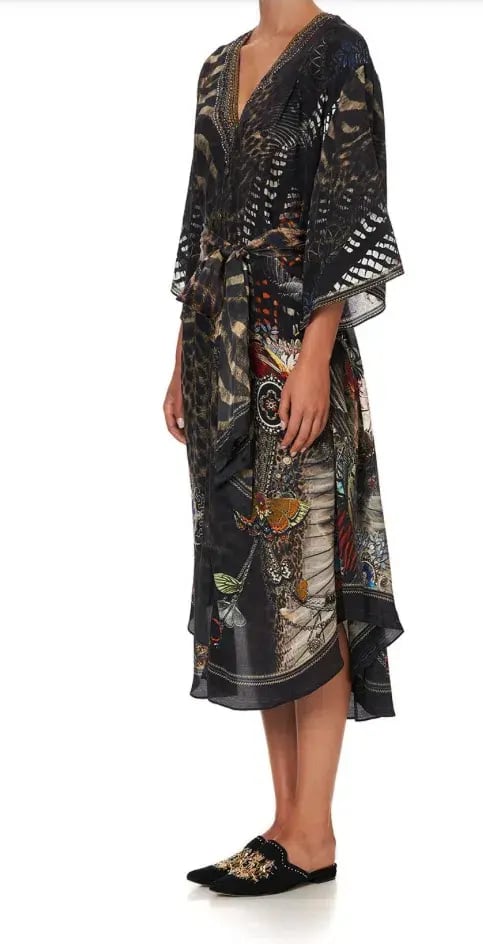 Camilla Treasure Chaser Loose Button Through Silk Dress Print Size 16 photo 4