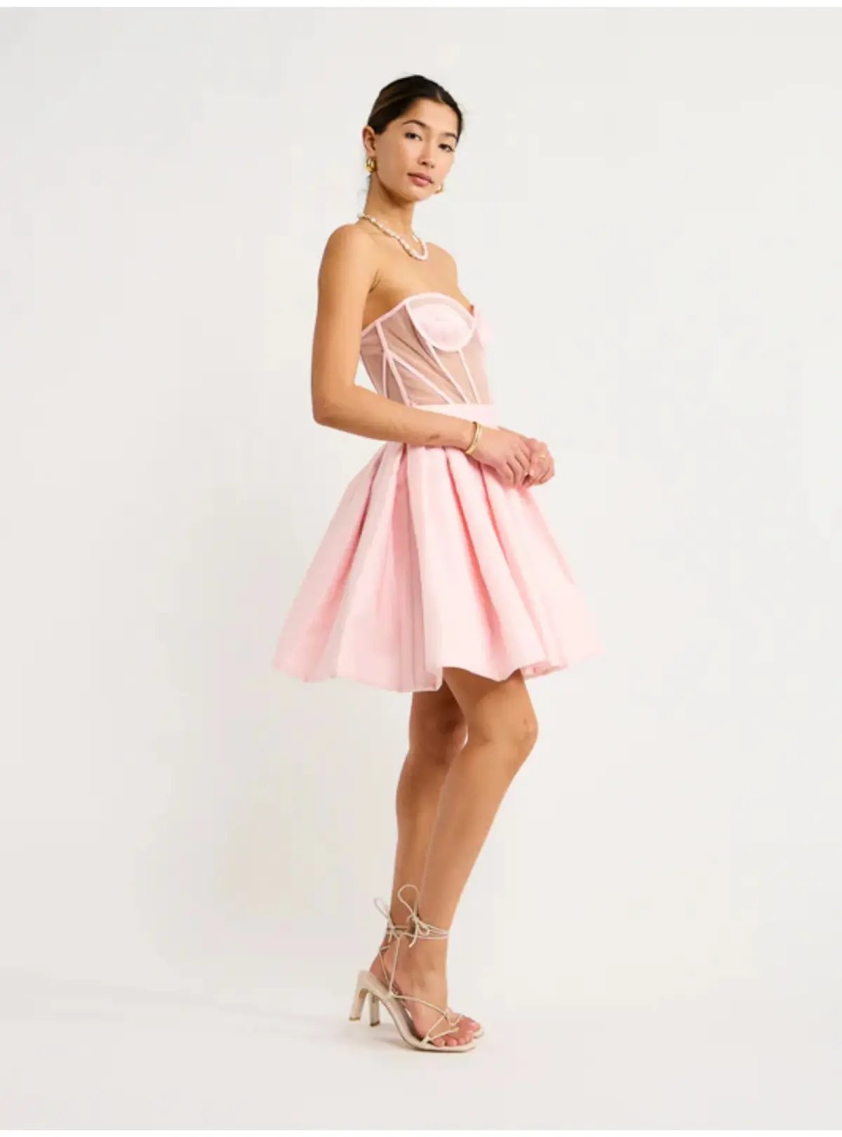 Leo Lin Eliza Structured Bustier Mini Dress Pink Size AU 8 photo 2