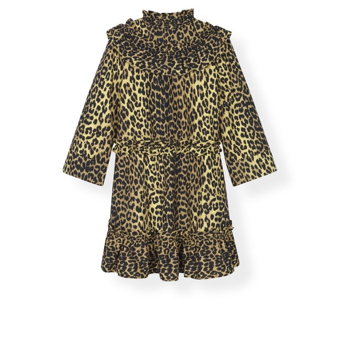 Ganni Bijou Ruffle Mini Dress in Minion Yellow photo 2