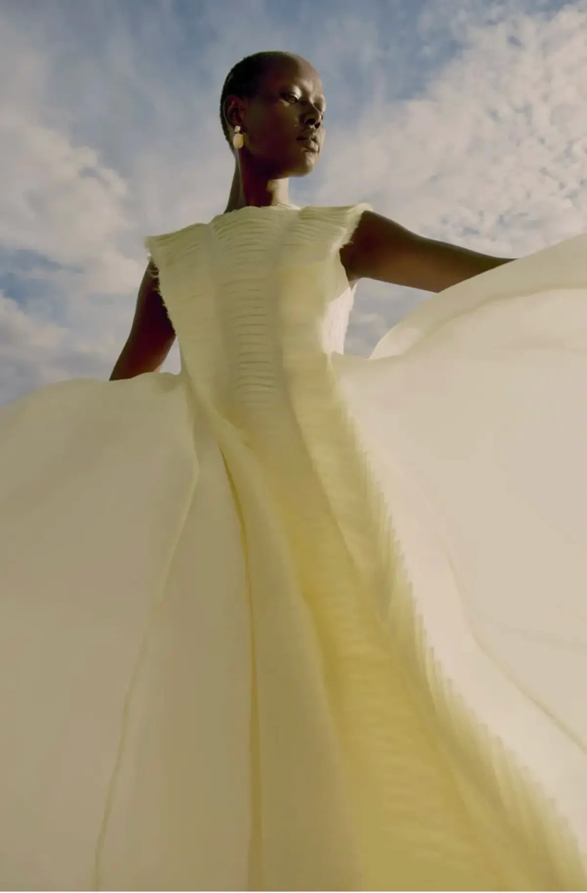 Aje Astrid Pleat Panel Midi Dress Yellow Size 8 / S photo 2