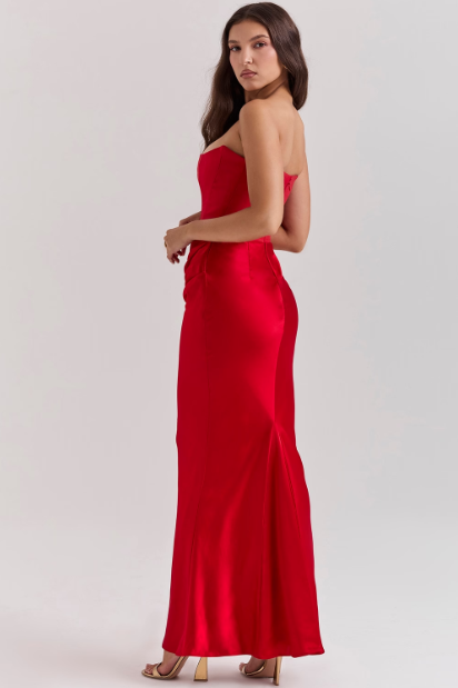 Persephone Corset Dress in Red photo 3