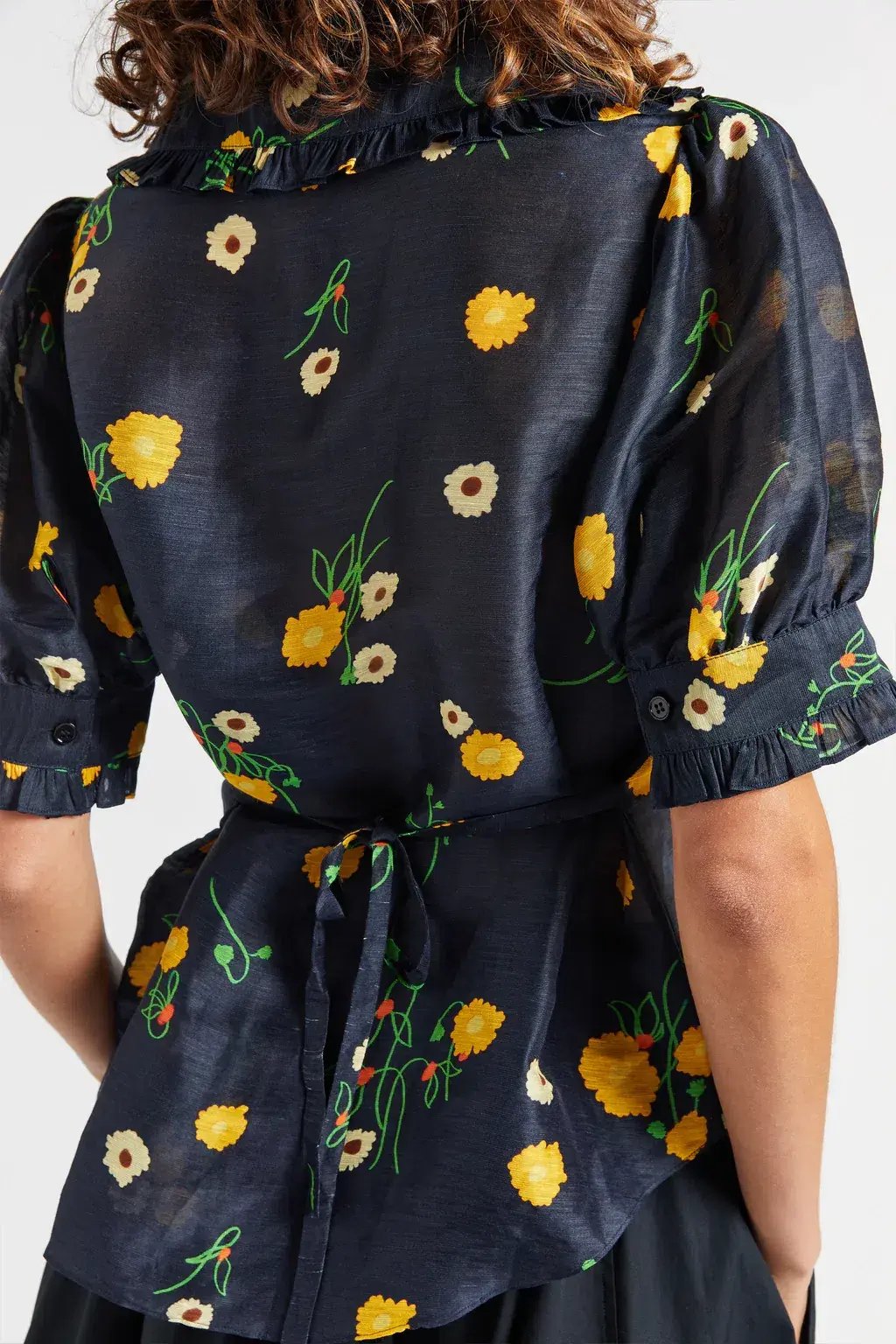 Lee Mathews Ketty Blouse in Navy Floral Size 1/Au 8 photo 4