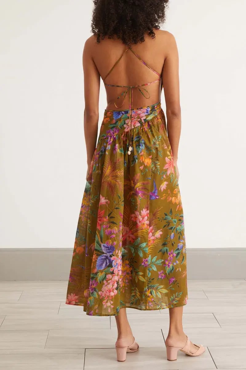 Zimmermann Tropicana Asymmetric Midi Dress Print Size 0 photo 2