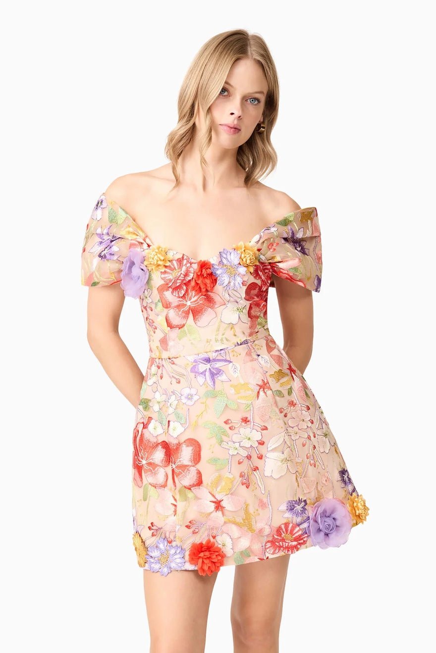 Elliatt Sophie Puff Sleeves Mini Dress - Multi photo 2