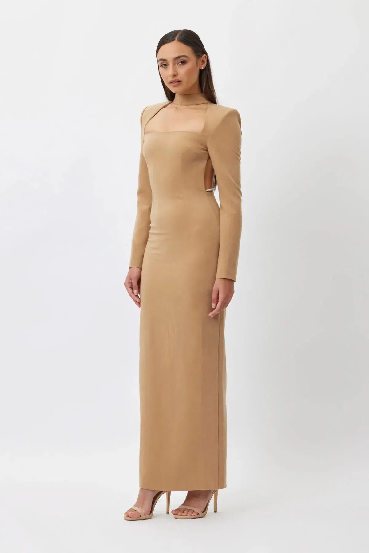 BIANCA & BRIDGETT MACKENZIE BACKLESS DRESS BEIGE photo 4