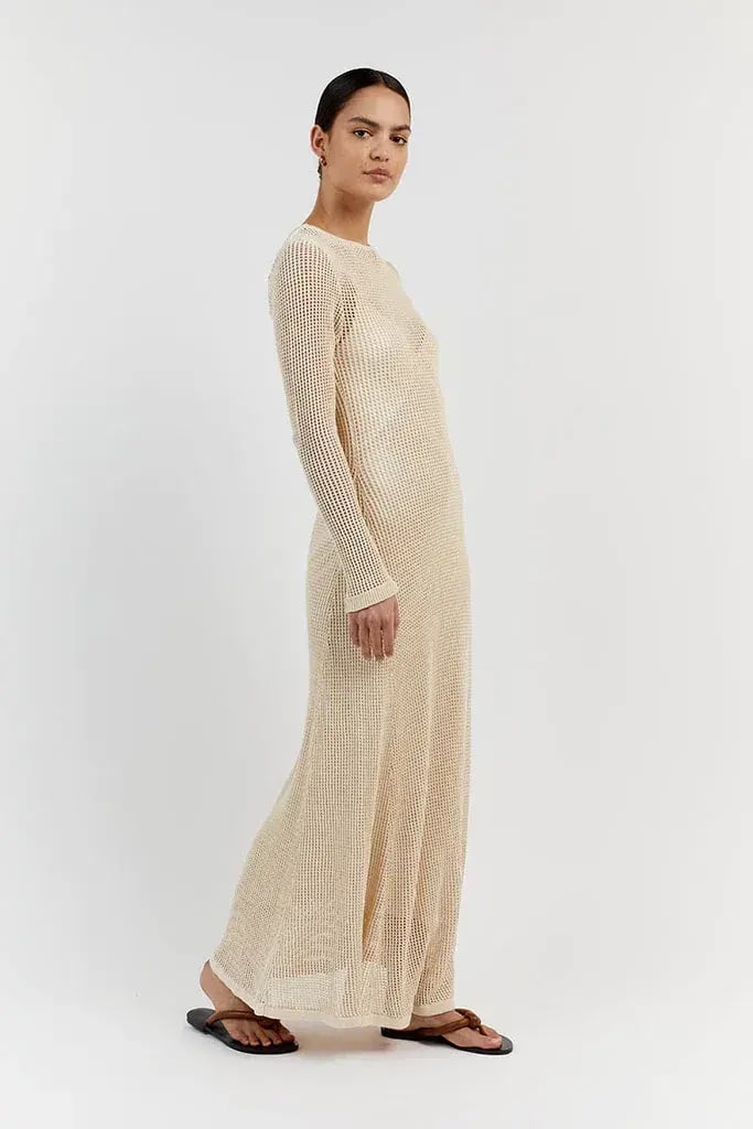 DISSH Ophelia Long Sleeve Crochet Maxi Dress Natural Size 10 / M photo 2