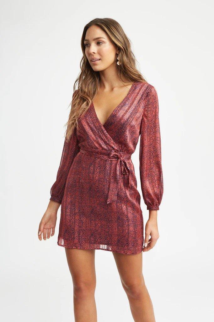 Kookai Zambia Dress in Rust Print Size 6 photo 2