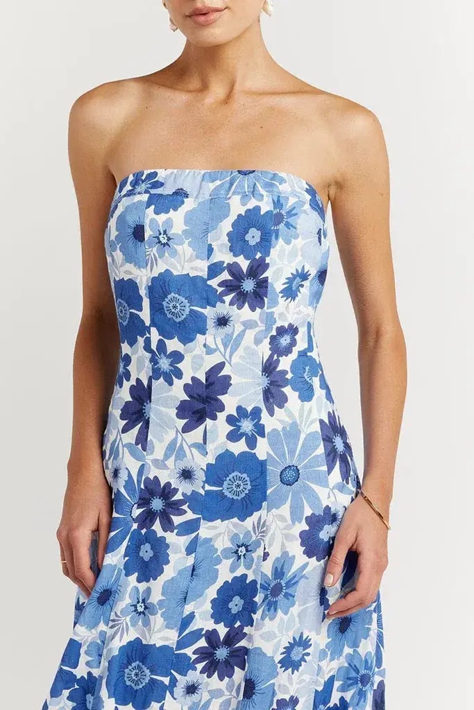 Dissh Lori Bloom Linen Panel Midi Dress Print Size 8 photo 3