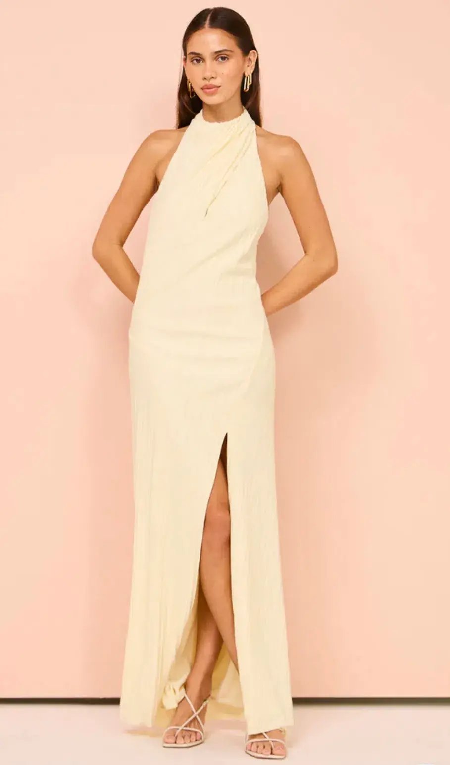 Camilla and Marc Alto Halter Dress in Cream Size 10 photo 2