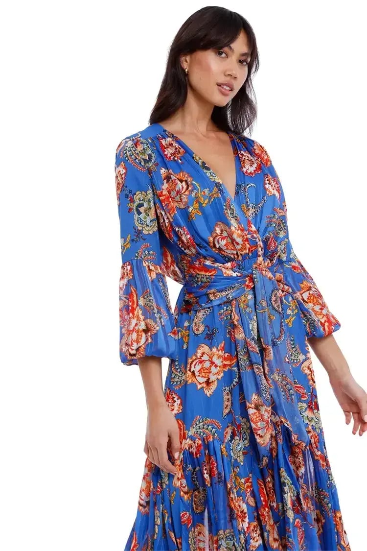 Elliatt Balance Dress in Blue/Print Size 12 photo 3