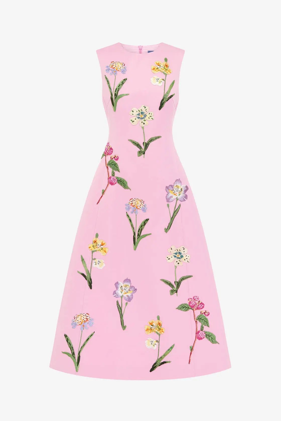Leo Lin Cleo Embellished Sleeveless Midi Dress in Wild Flower in Flamingo Pink Size 12 photo 4