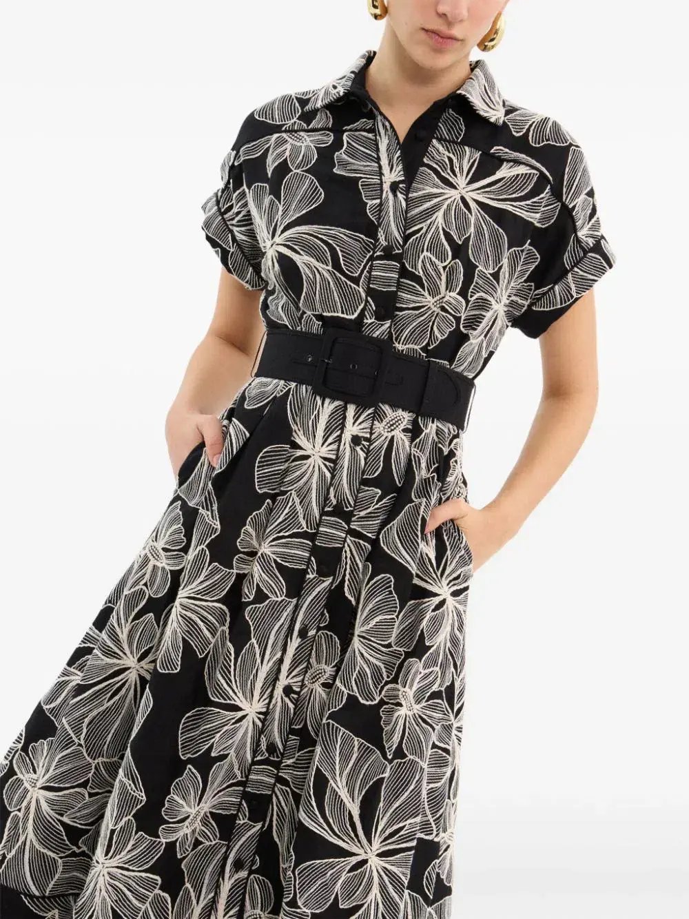 Rebecca Vallance Amira Short Sleeve Midi Dress Floral Size 18 photo 2