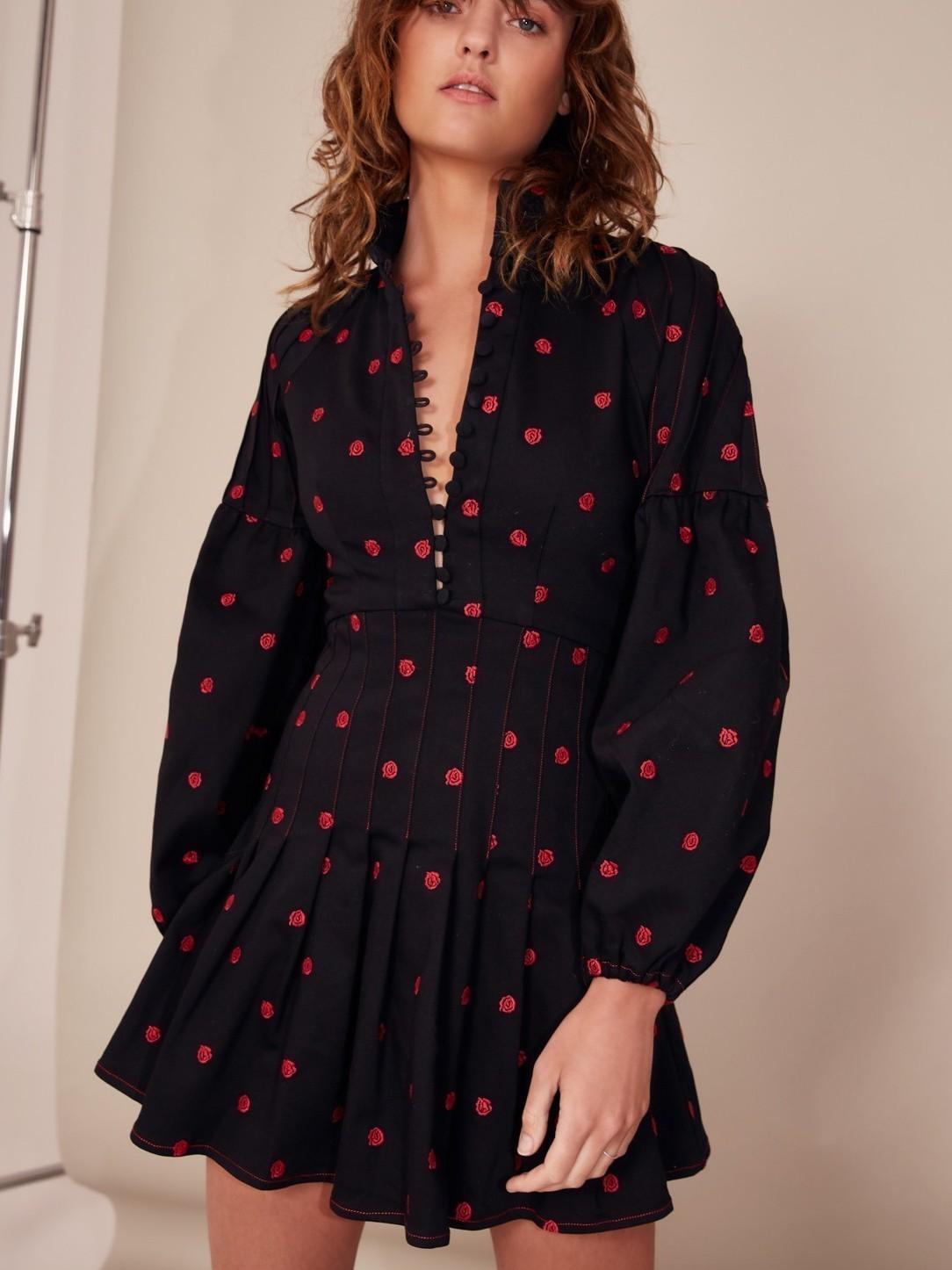 C/MEO Collective- Harmonious Long Sleeve Dress Black Size 10 photo 3