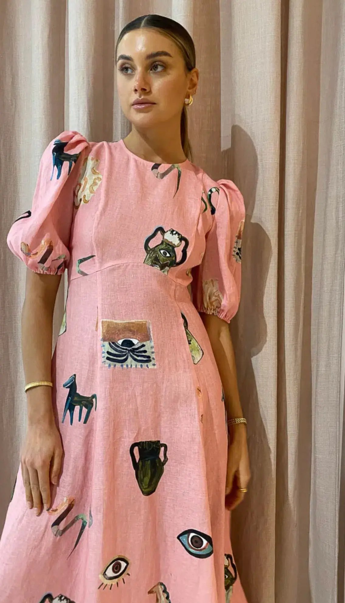 Alemais Cleo Midi Dress in Pink Size 10 photo 5