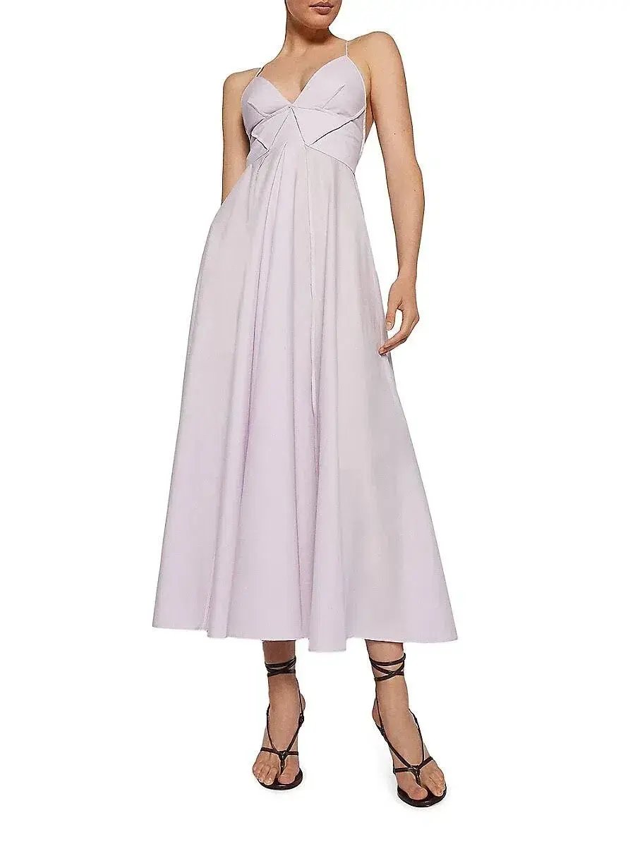 Scanlan Theodore Parachute Cotton Strappy Dress In Lilac Size 10 photo 2