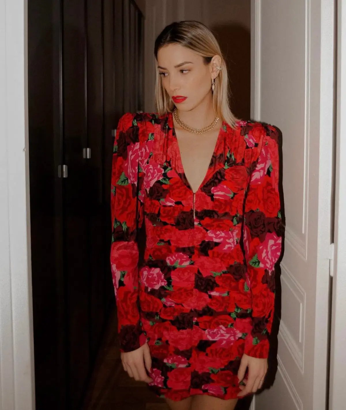 MAGDA BUTRYM Silk V Neck Dress Floral Print photo 11