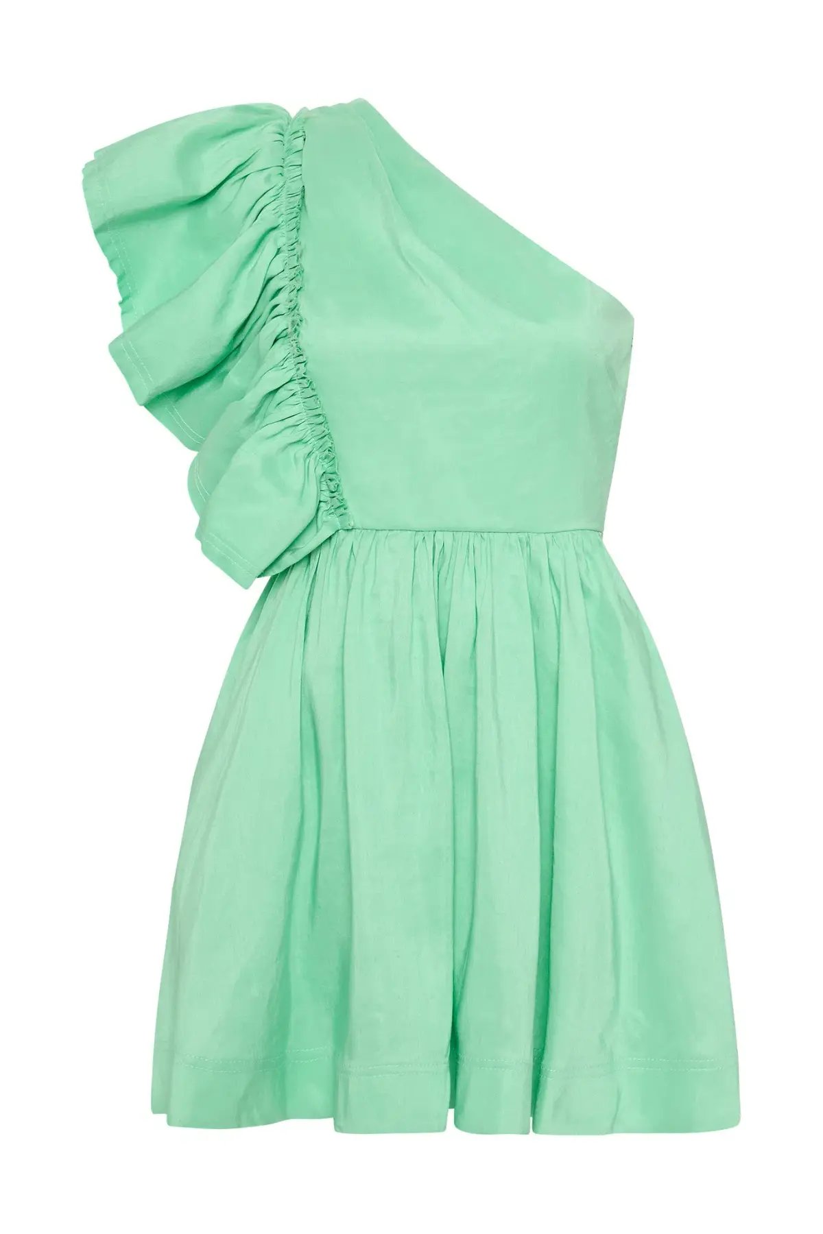 Aje Bonjour Asymmetric Mini Dress Marine Green  Size 8 photo 3