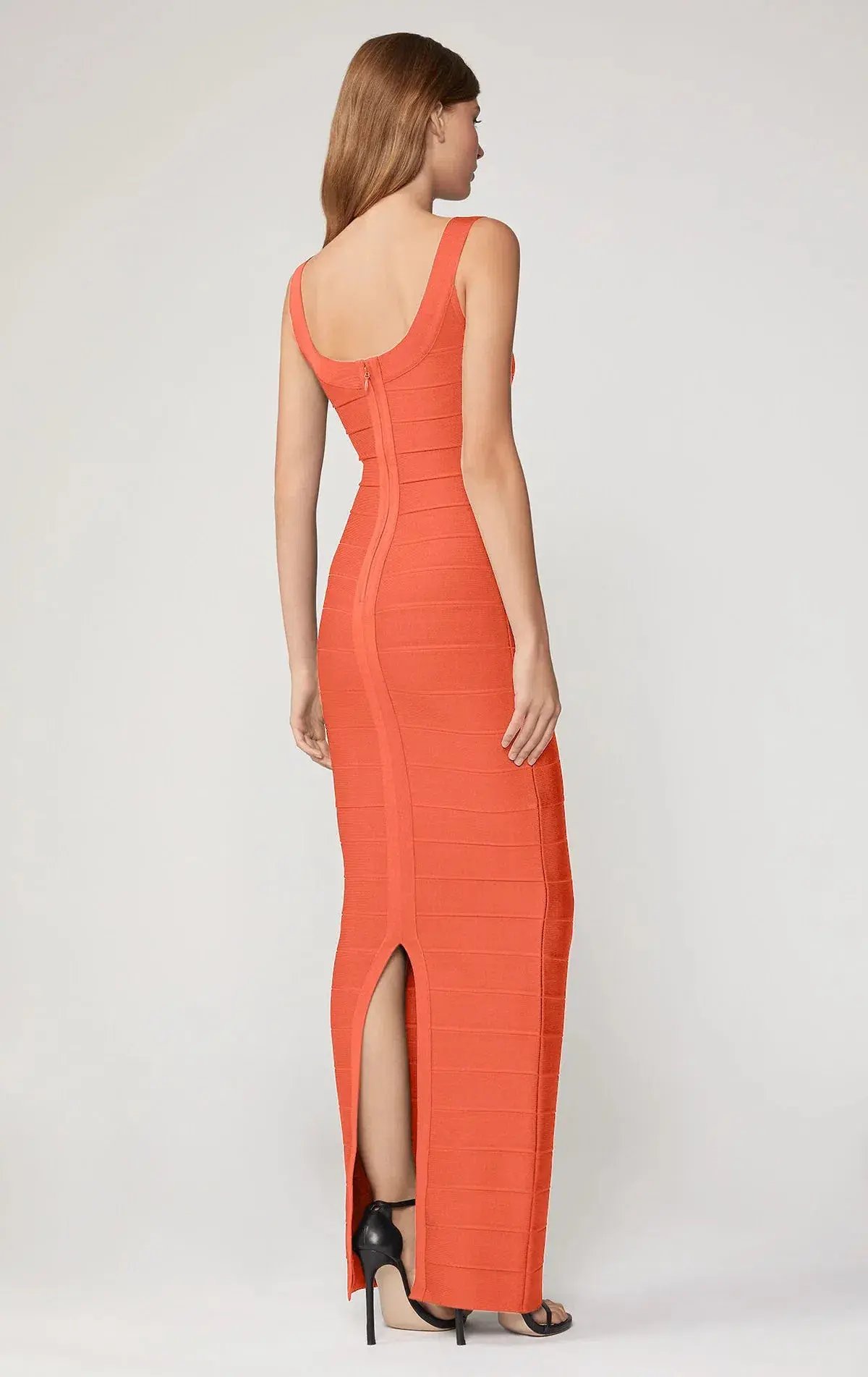 Herve Leger Round Neck Gown Coral Size XS / AU 6 photo 2