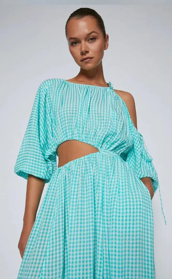 Scanlan Theodore Gingham Drawstring Dress Mint Size 8 / S photo 2