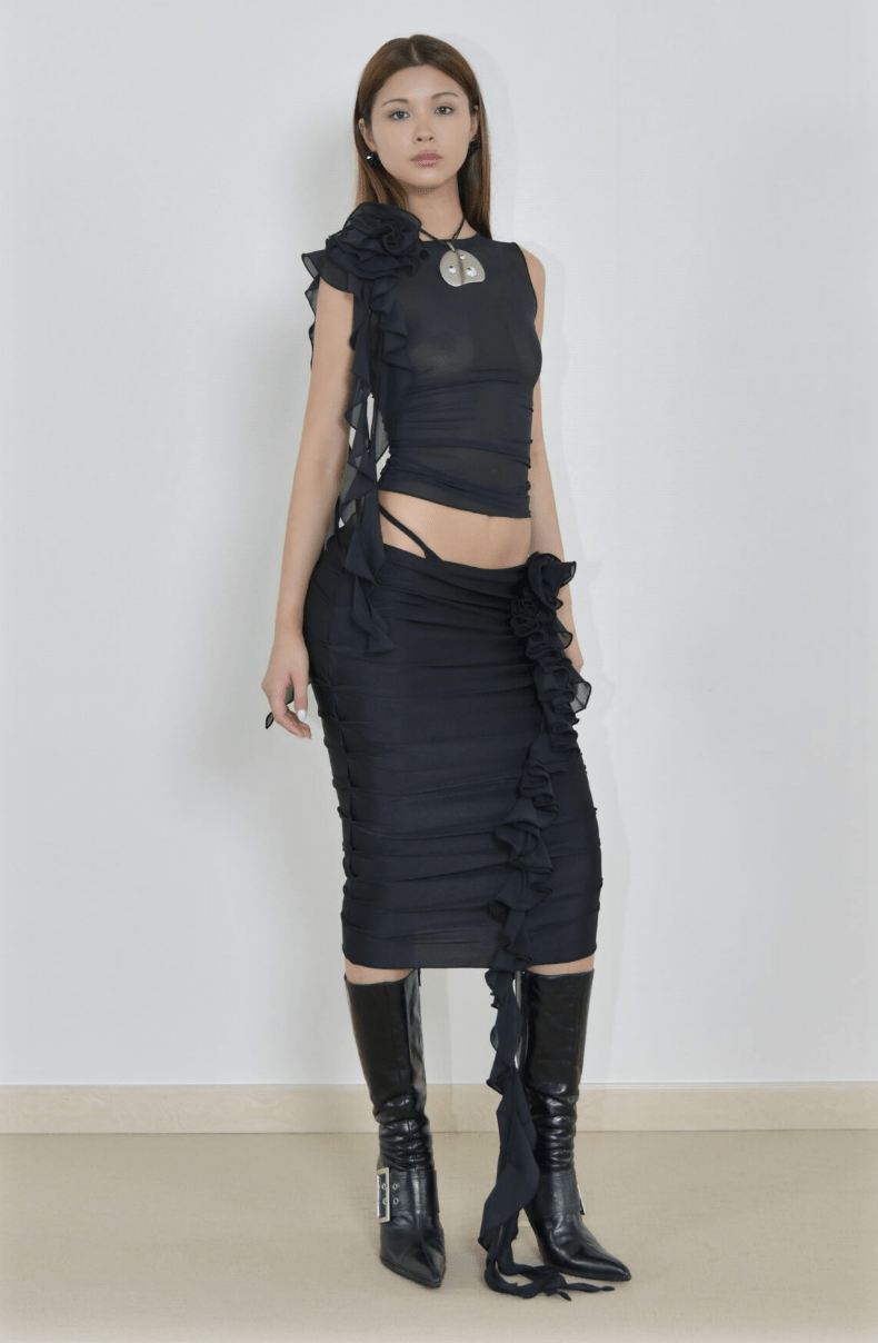 Fanci Club The Bloody Groom Top in Black photo 3