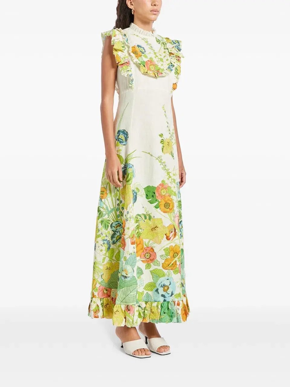 Alemais Constance Midi Ruffle Dress Floral Size 8 AU photo 4