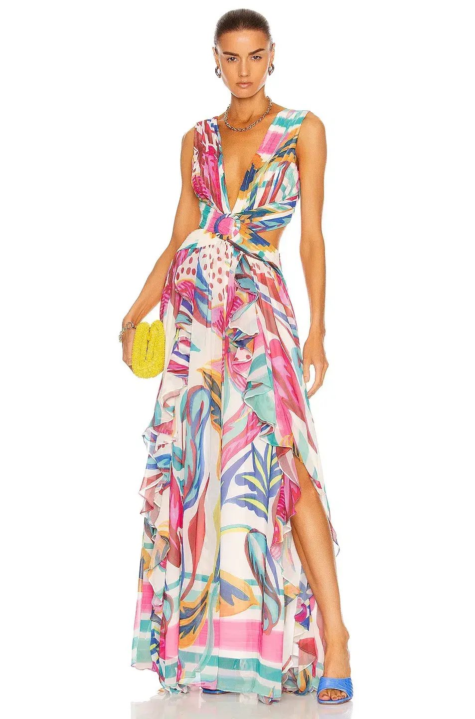 Patbo Flora Maxi Cutout Dress Floral Size 8 photo 2