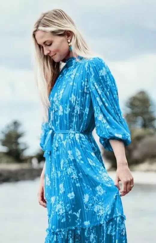 Coco Ribbon Steller Dress Malibu Blue Size S/AU 10 photo 2