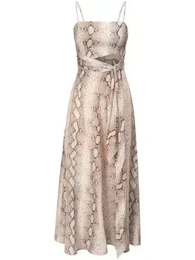 ZIMMERMANN BELLITUDE PYTHON CUT OUT MIDI DRESS ANIMAL PRINT SIZE 1 / AU 10 US 6 photo 4
