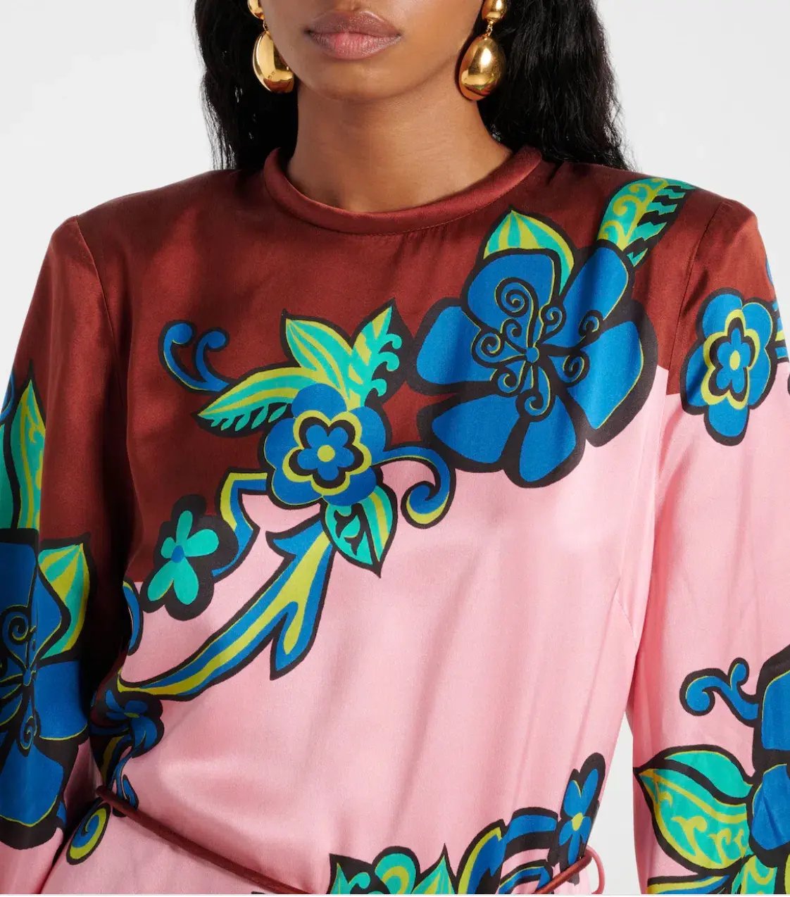Alémais Azalea Silk Midi Dress Pink Floral Size AU 14 photo 2