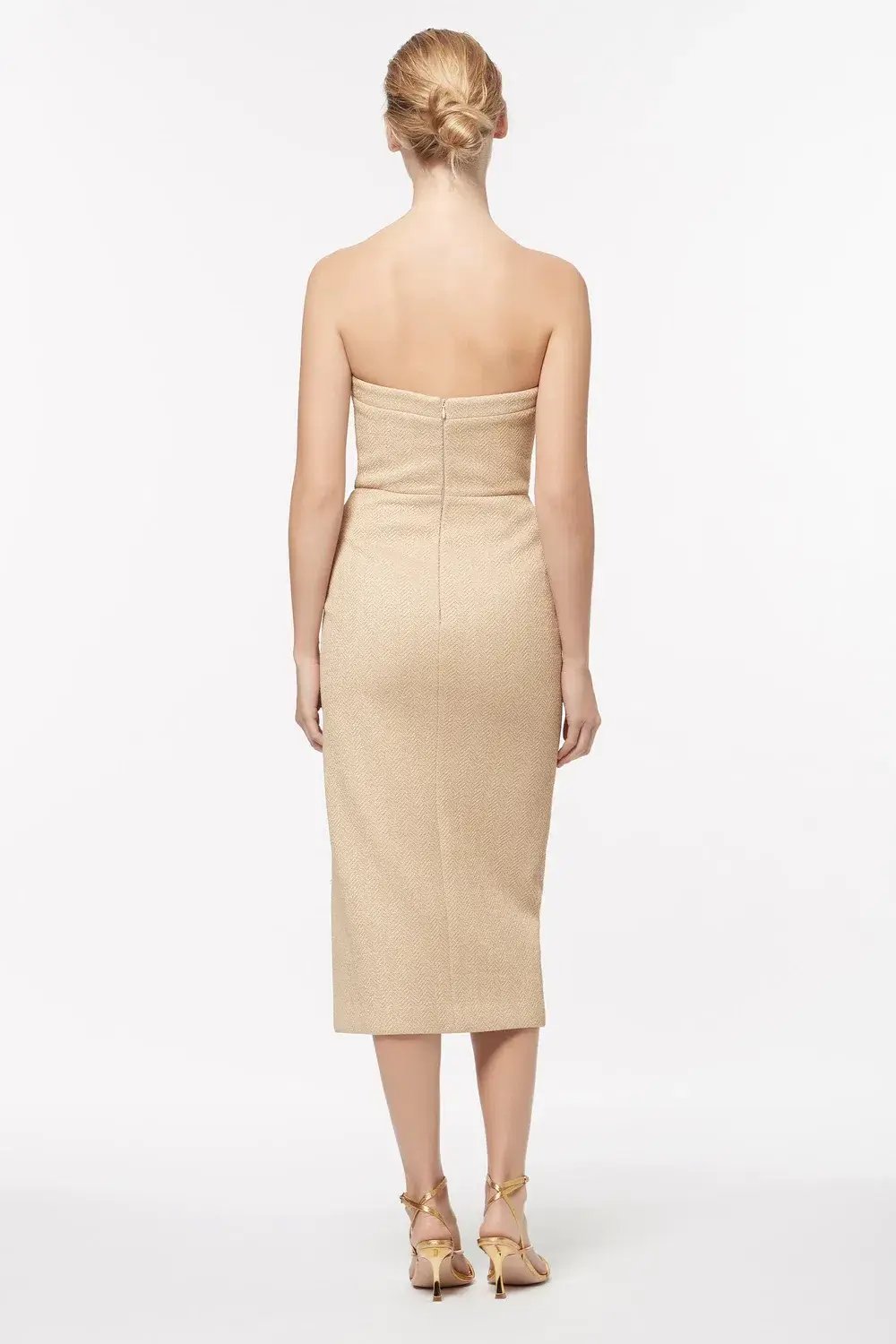 Manning Cartell French Kiss Strapless Midi Dress Beige Size 10 photo 2