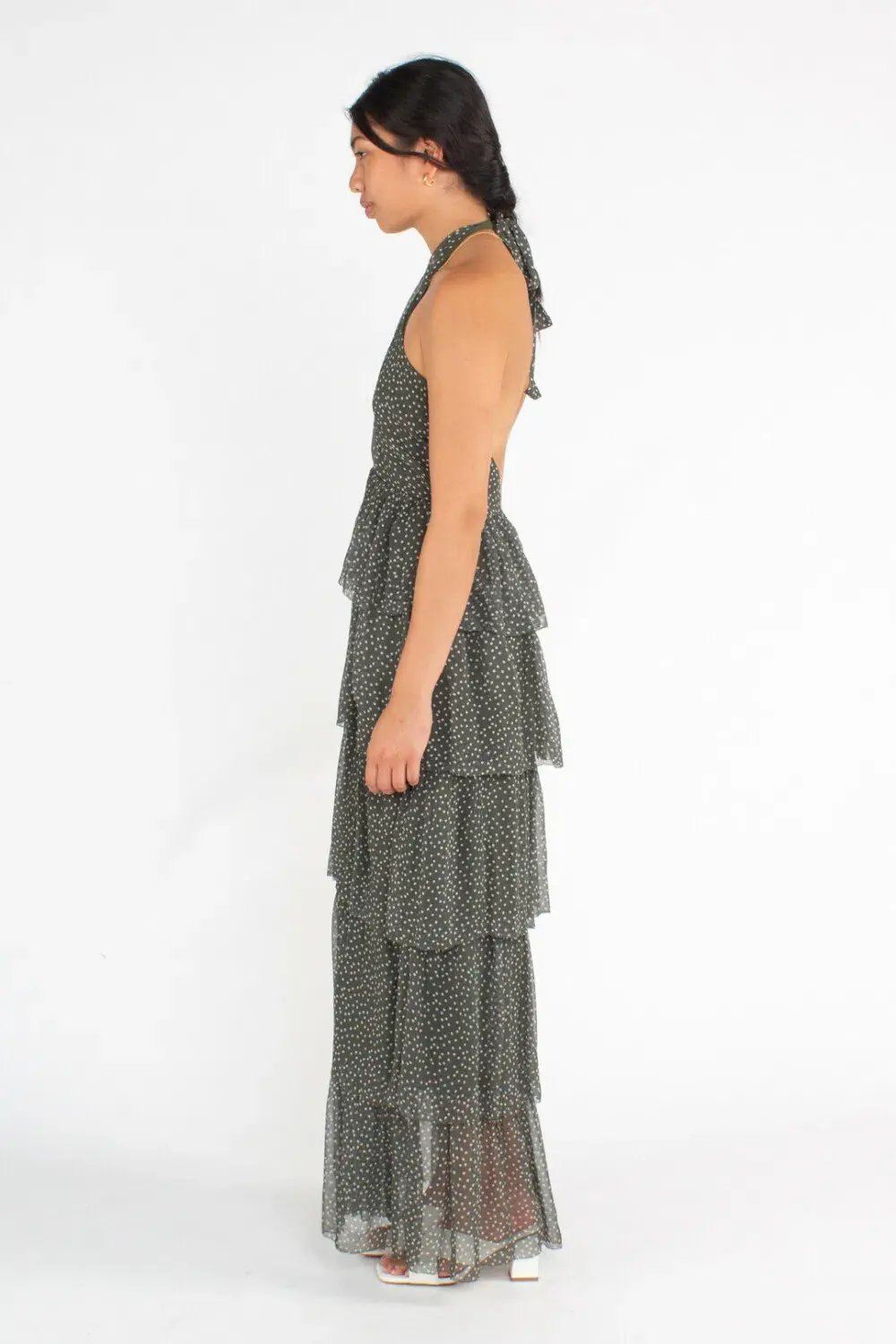 Sir the Label Isabella Halter Gown Green Print Size 1/ Au 10 photo 3
