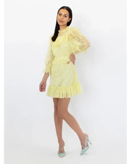 Alice McCall Love My Way Mini Dress Lemon Yellow Size 6 photo 3
