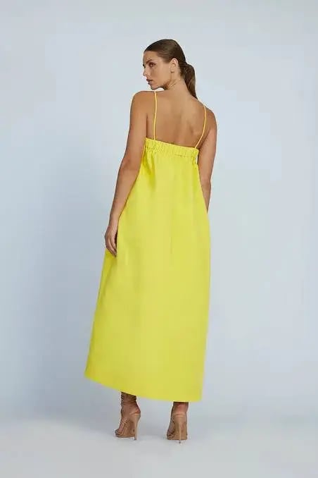 By Johnny Becca Pocket Maxi Dress Yellow Size 10 photo 2