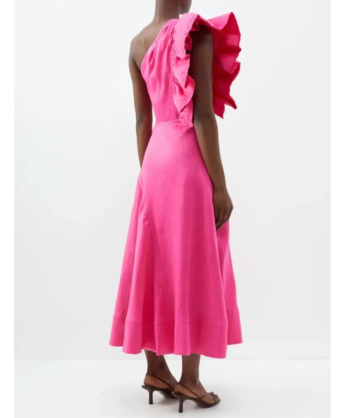 Aje Bonjour Asymmetric Midi Dress in Fuchsia Pink Size 16 (fit~14) photo 2