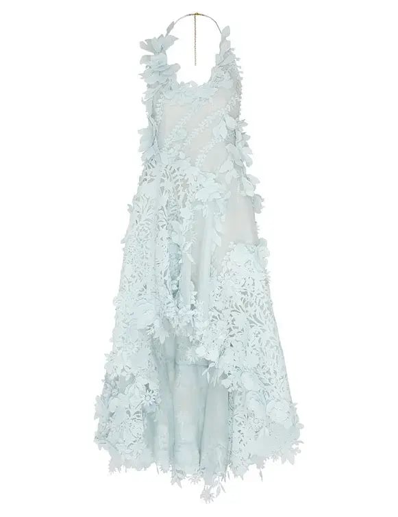 Zimmermann The Natura Lasercut Halter Dress in Mint Size 0 / AU 8 photo 5