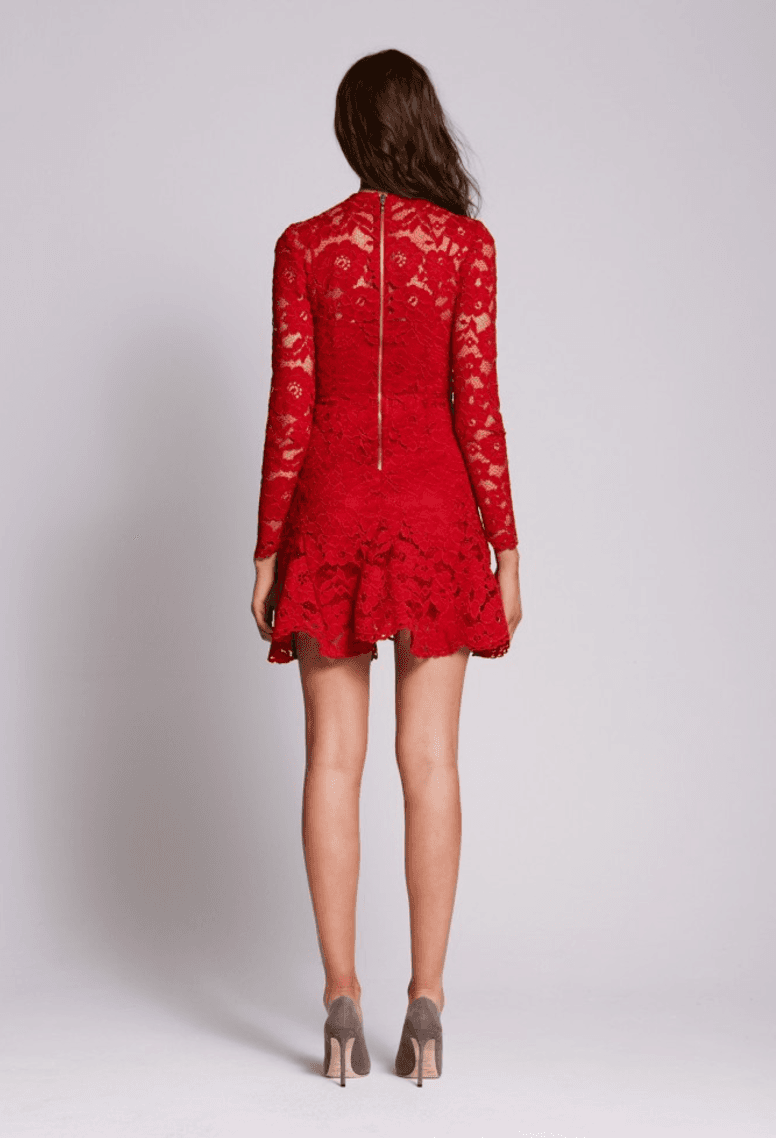 Yeojin Bae Cornelli Lace Sofia Dress Red Size 8 photo 2