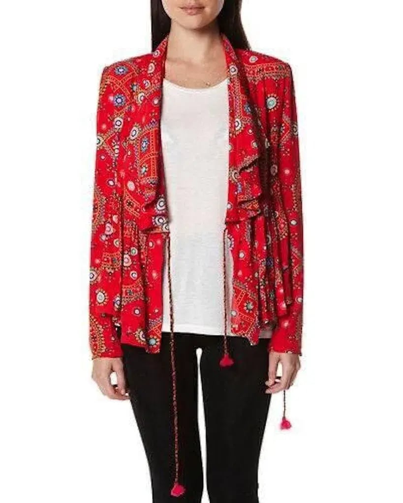 Tigerlily Universe Gypsea Red Wrap Jacket Size 8 photo 3