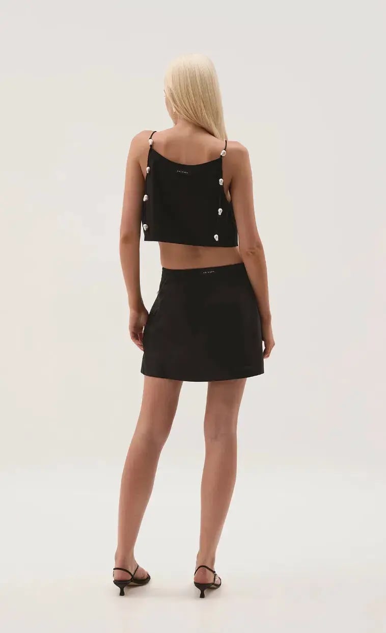 Aje  Akoya Crop and Mini Skirt Set Black Size 14 photo 2