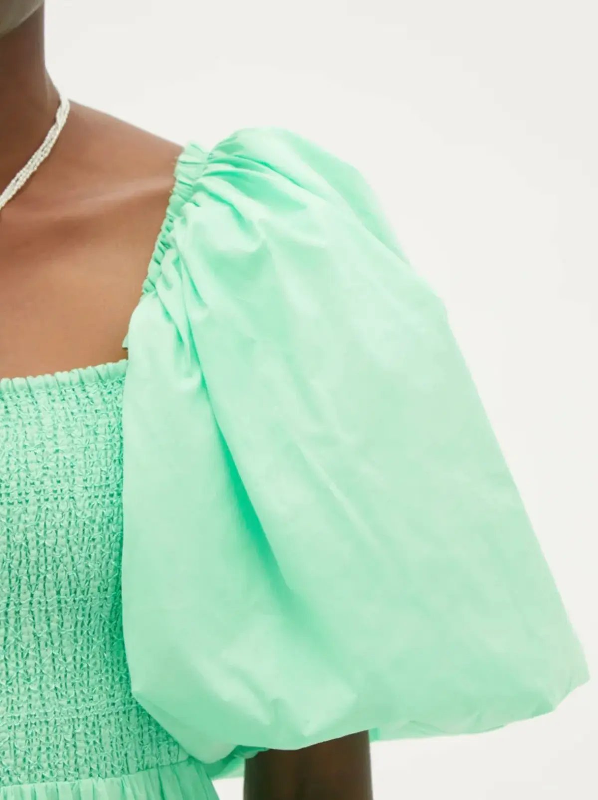 Aje Cherished Puff Sleeve Midi Dress Mint Green Size 8 photo 3