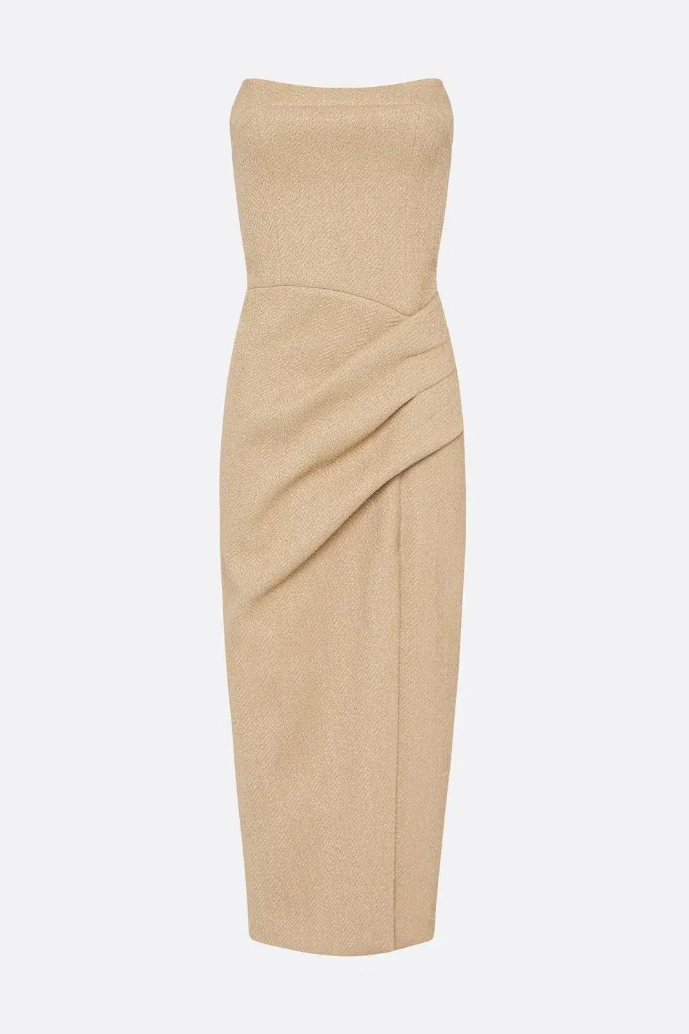 Manning Cartell French Kiss Strapless Midi Dress Beige Size 10 photo 3