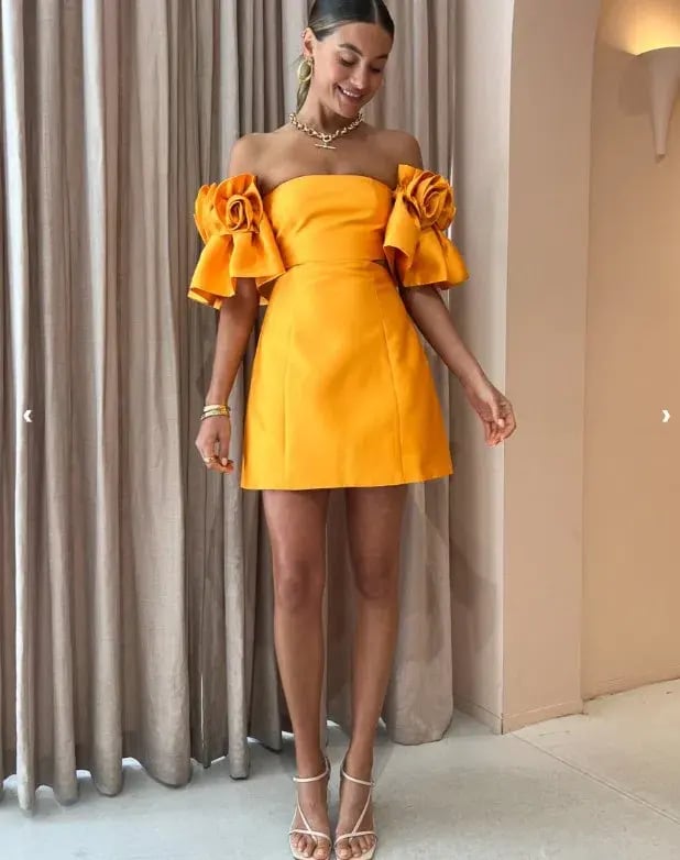 Alemais Macie Rosette Mini Dress in Saffron Yellow Size 6 photo 2